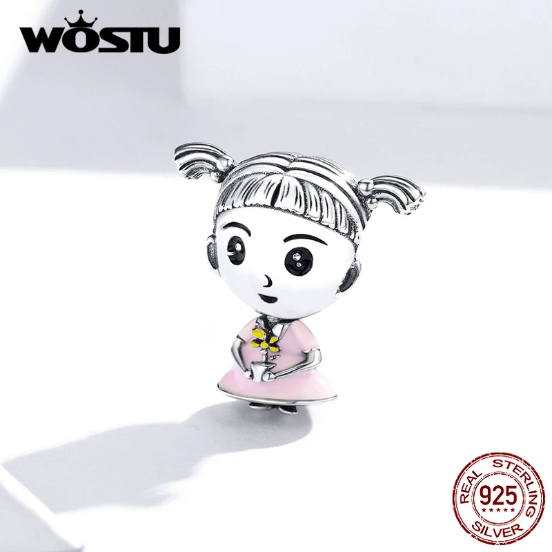 WOSTU Очаровательные Подвески для девочек 100% Стерлинговое Серебро 925 пробы бусины