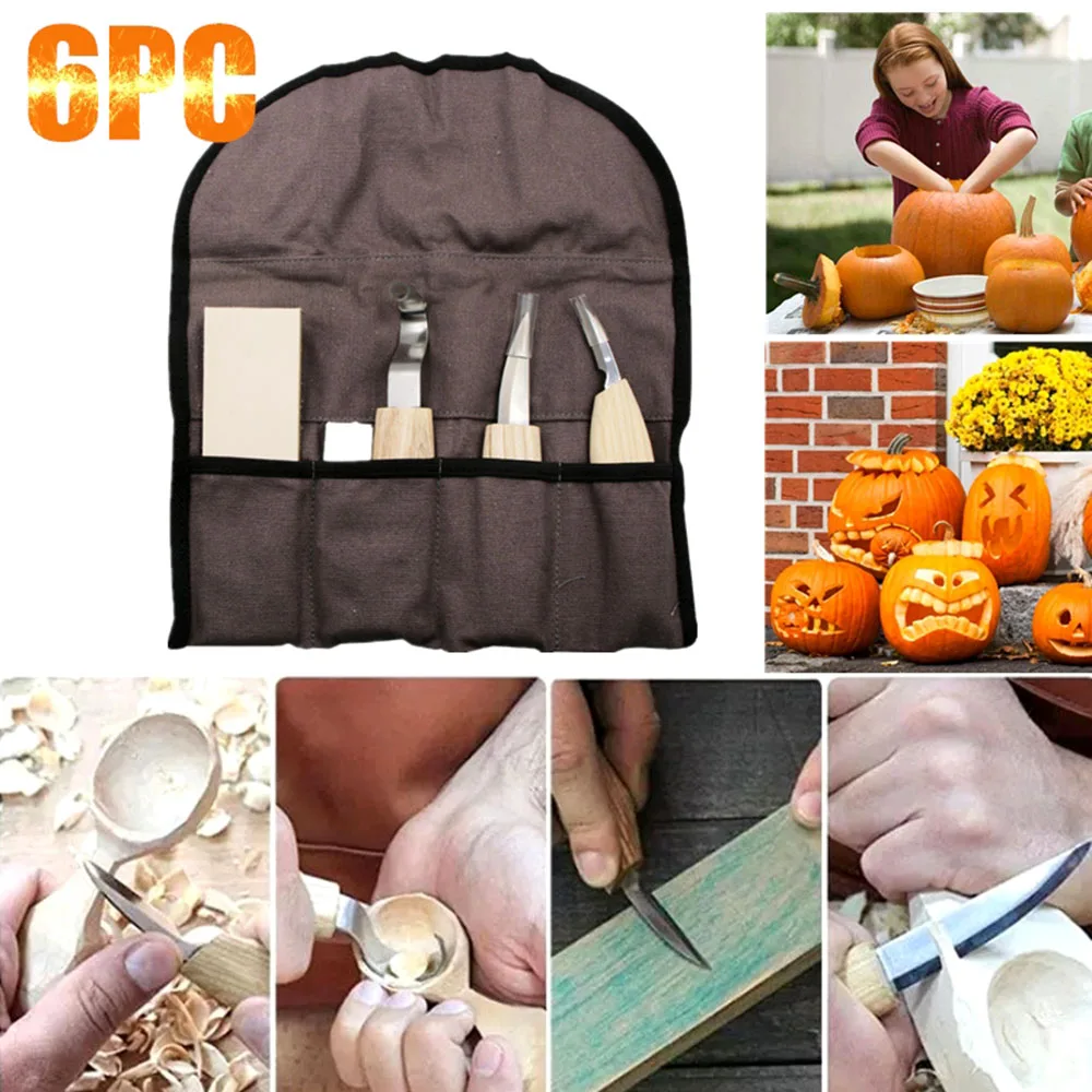 6 комплектов деревообрабатывающих гравировальных инструментов с маслом воском