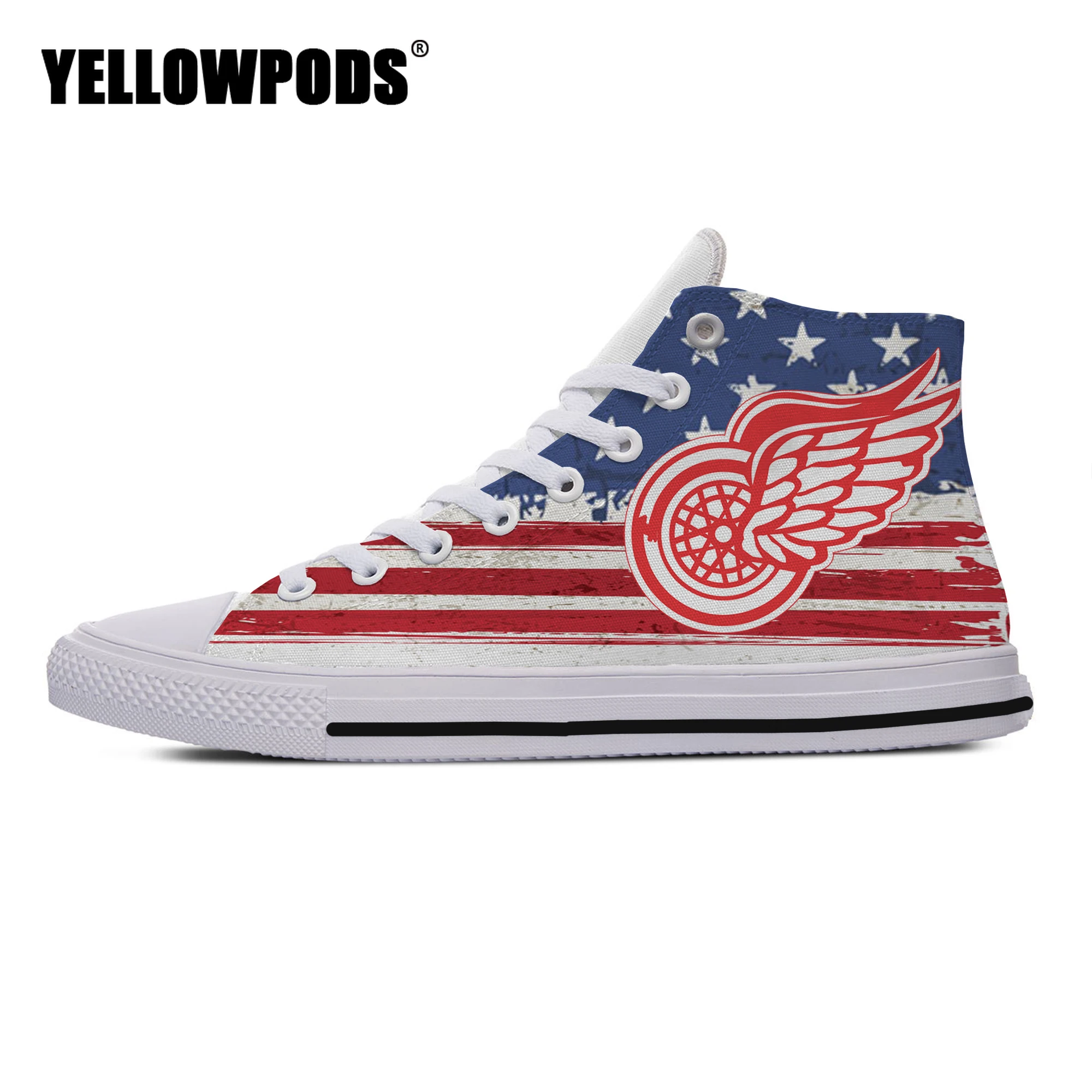 Кроссовки столбики с рисунком красных крыльев для фанатов легкая и стильная