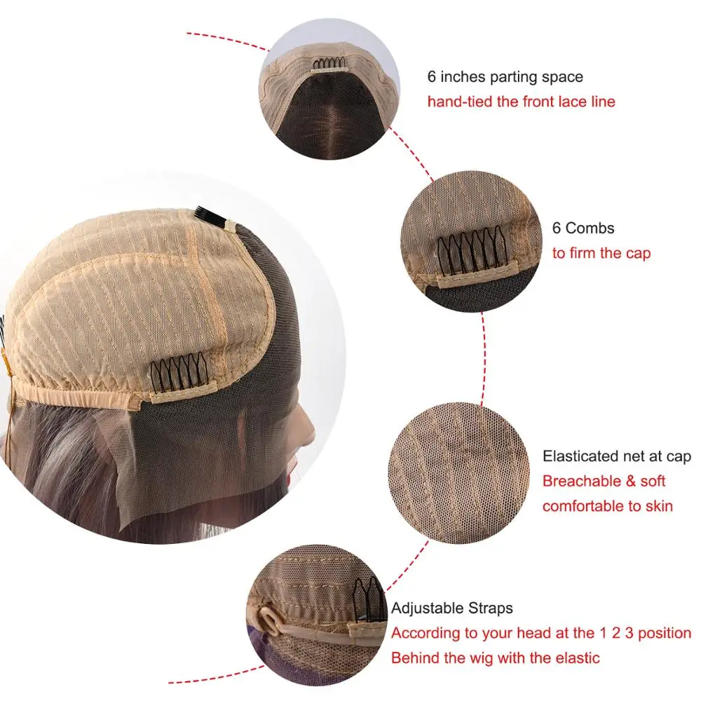 AW 12 ''прямой Боб половина парик шнурка HD прозрачный предварительно