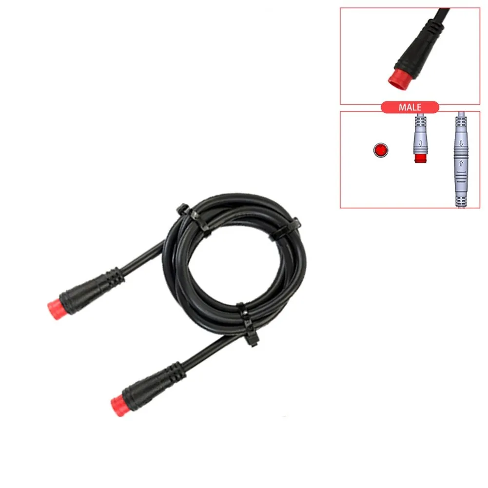 

31.49In Electric Bicycle 2Pin Male To Male 80cm Julet Cable Waterproof Connector Signal Line Ebike Extension Cable Accessory
