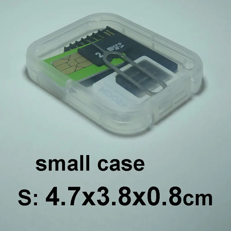 WAKEWO Маленькая прозрачная коробка памяти TF micro SD чехол для карты адаптер sim-карты