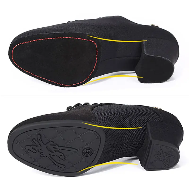 Женские кроссовки для джазовых танцев из эластичной ткани мягкая подошва