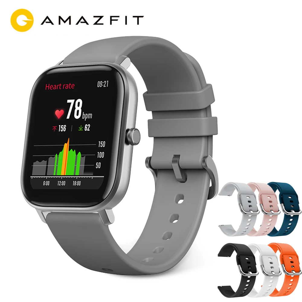 Новая глобальная версия Amazfit GTS Смарт-часы 1,6" AMOLED 5 ATM водонепроницаемый 14 дней Срок службы батареи 12 спортивных режимов Bluetooth часы