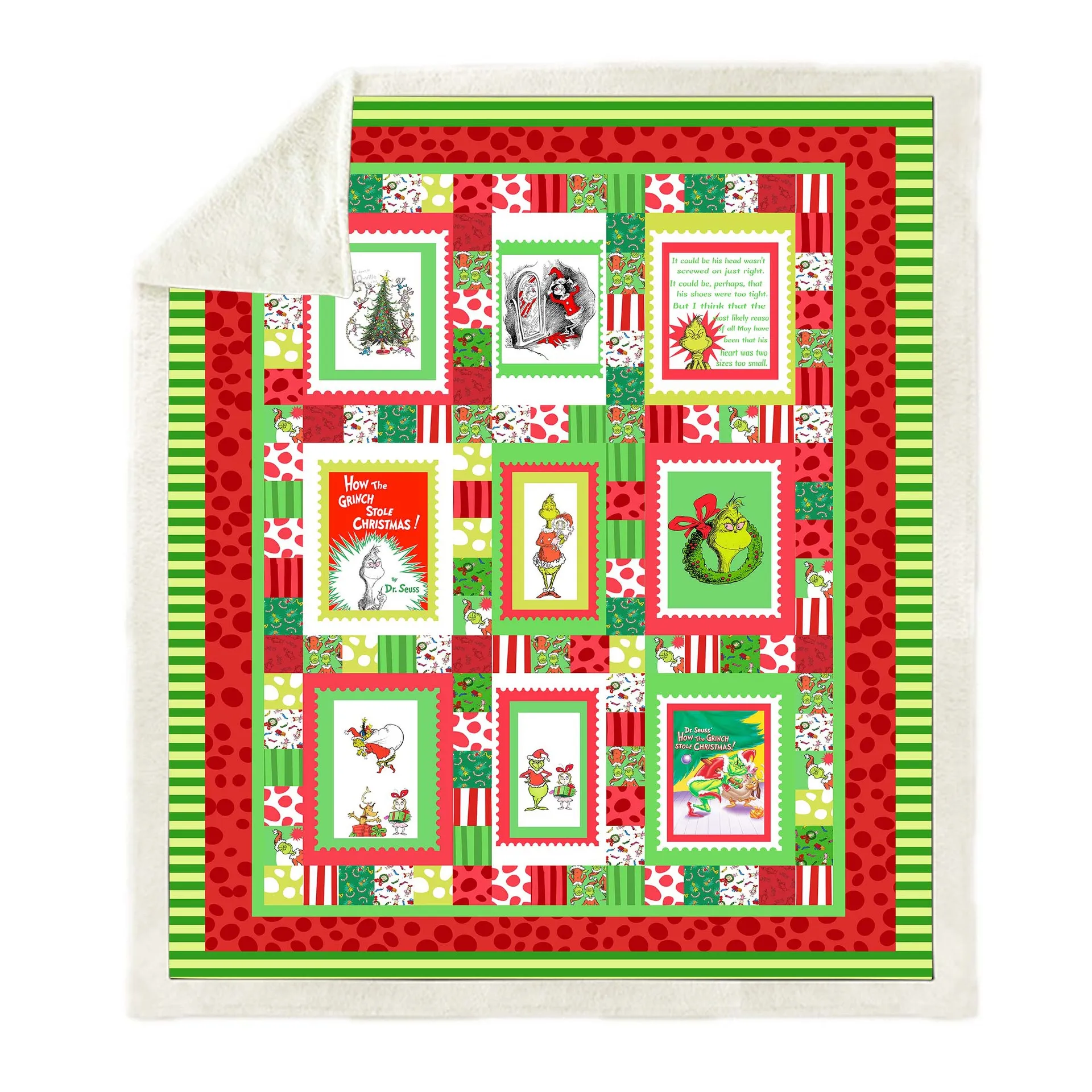 Квадратное одеяло с 3D рисунком Grinch из флиса в клетку мультяшными персонажами 2019