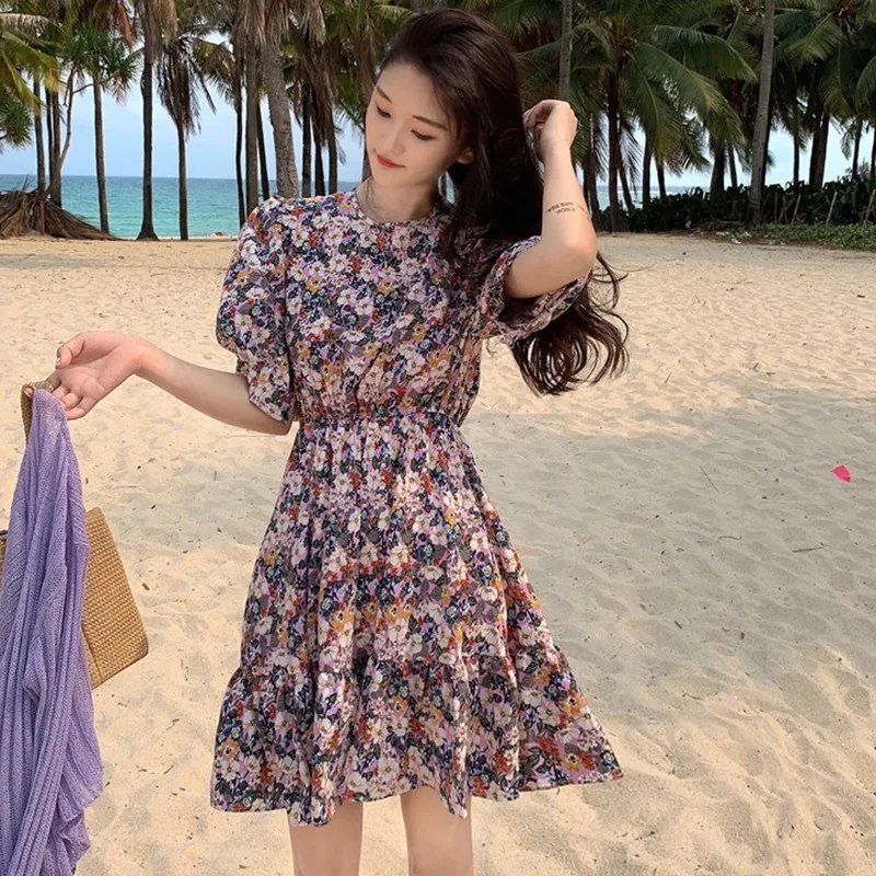 Женские платья летние пикантные Цветочный принт в стиле Бохо пляжные Стиль