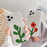 flower cactus clear phone case for iphone 11 12 13 pro max 7 8 plus se 2020 for iphone x xs max xr soft transparent cover fundas