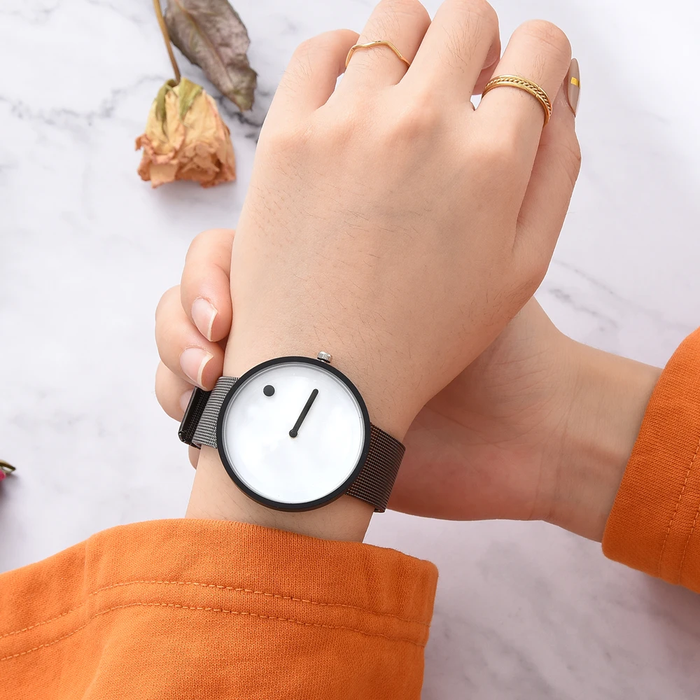 

Watches Women Fashion Luxury Watch High Quality Black Metal Mesh Belt Ladies Quartz Clock Creative Dial Women Dress Watch