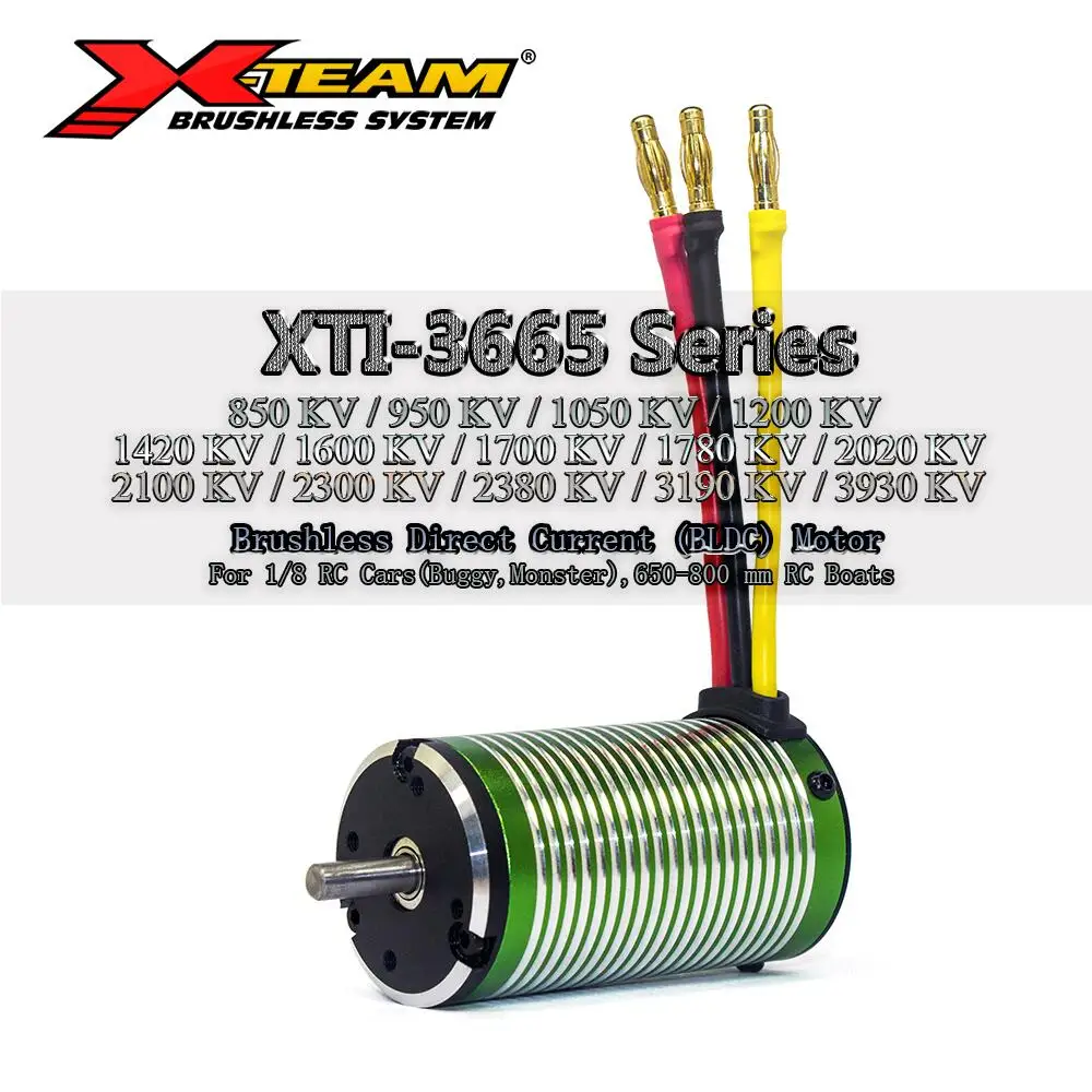 X-TEAM 3665 Series 3900KV 3200KV 2650KV 2300KV 2000KV 1800KV бесщеточный двигатель BLDC для 1/10, 1/8 багги-монстр радиоуправляемых автомобилей