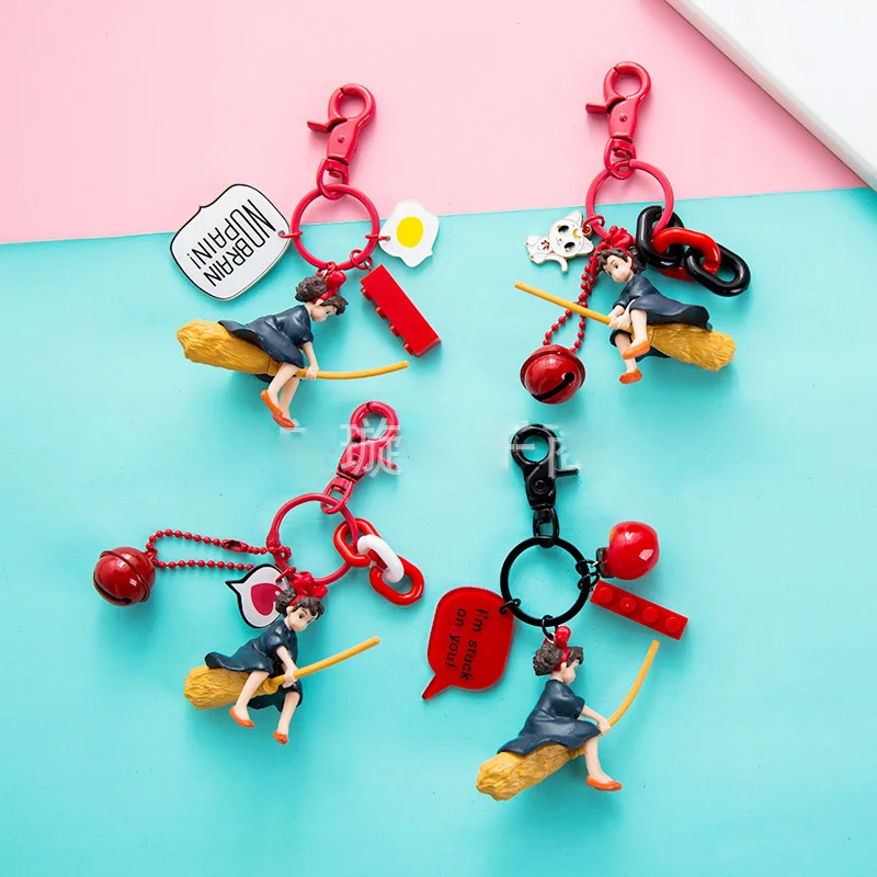 Action Kiki Delivery Service Figure Model Key Chain Toys Cute Cartoon Ring Handbag Pendant Japan Anime One Piece Luffy Dolls | Игрушки и