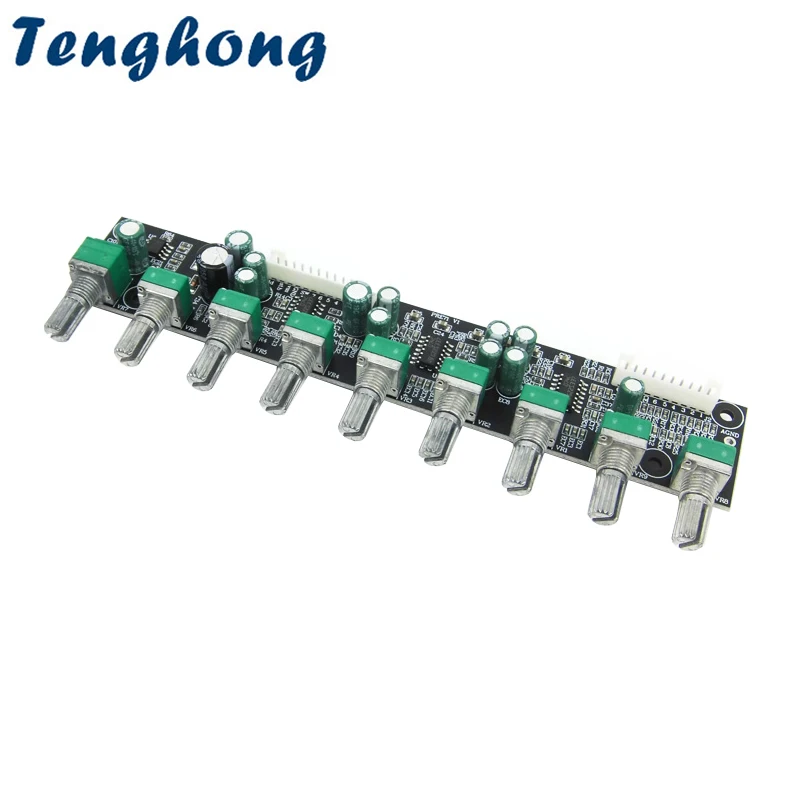 

Tenghong 1PCS 7.1 Home Theater Preamplifier Tone Board DC15-35V 8 Channel Volume Independent Bass Frequency Adjustment Auto Mute