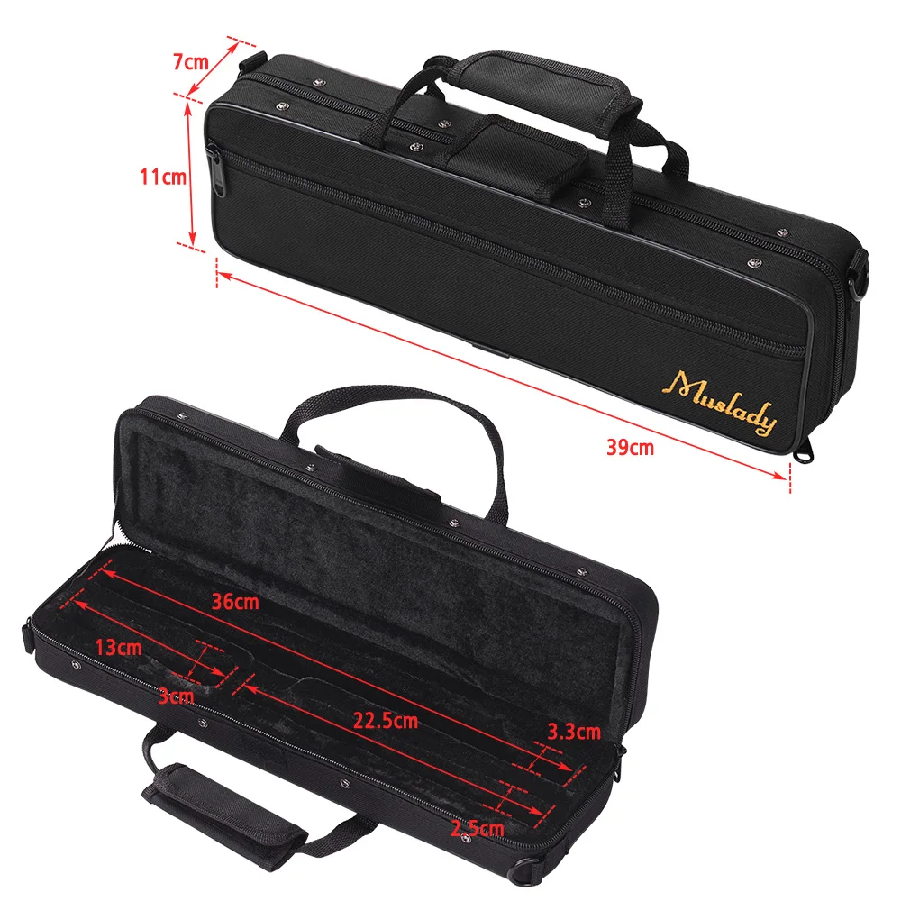 Muslady 16 отверстий C Flute чехол Gig Bag Рюкзак коробка Водонепроницаемая 600D хлопковая