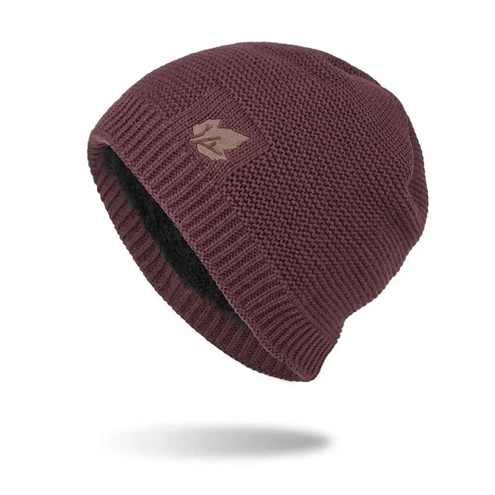 Red Hat RoxCober, новинка, вязаные шапки Skullies, шапка с воротником, снуд для мужчин и женщин, береты-кепки Gorros, Мужская теплая однотонная зимняя шапка, шапка, комплект - Цвет: Red Hat