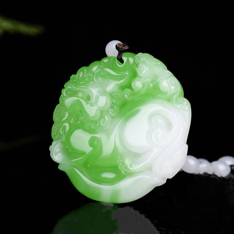 

Natural Colorful Jade Hand-carved Blue Brave Pendant Fashion Boutique Jewelry Men and Women Necklace Gift Accessories