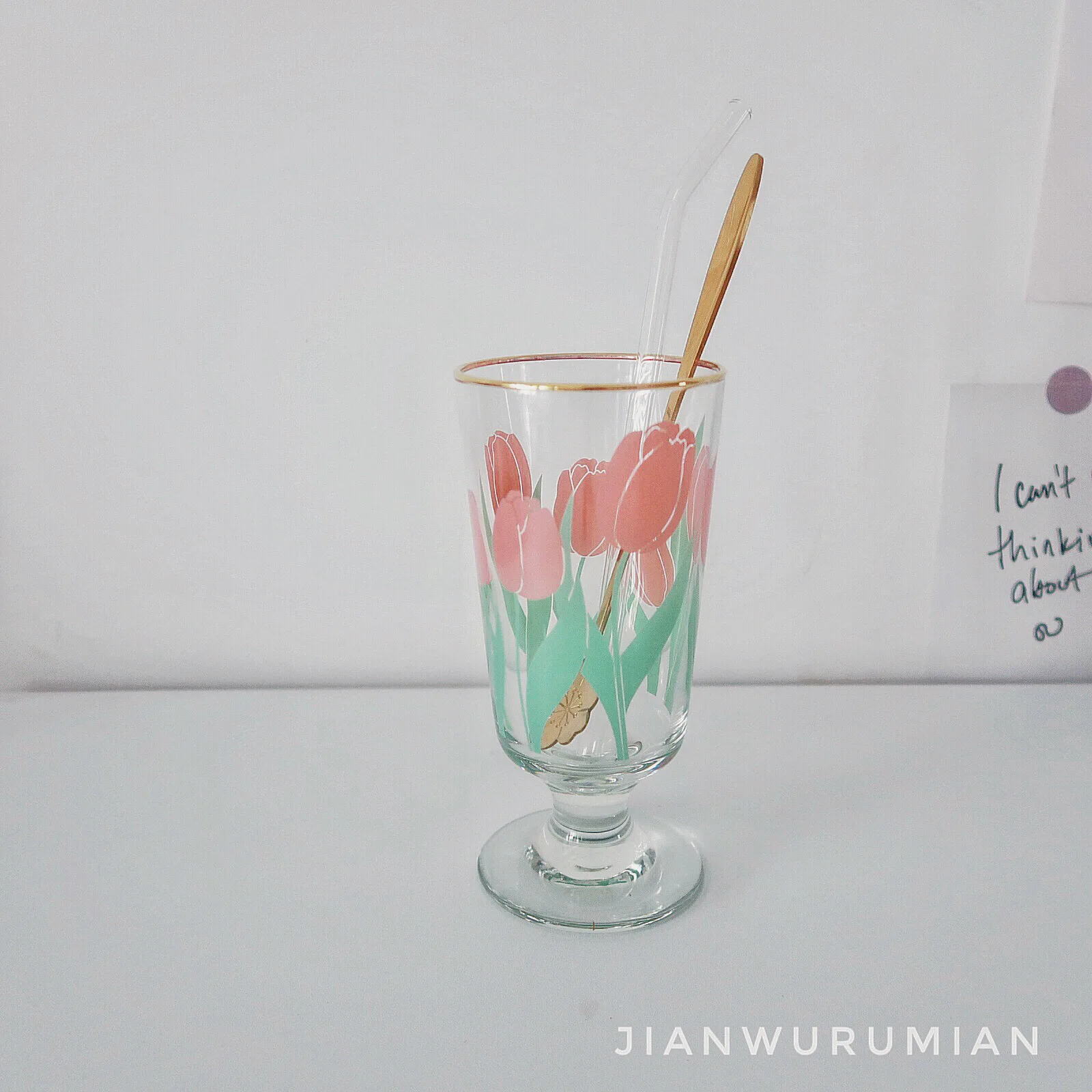 

Insts retro Phnom Penh tulip Daisy tall glass juice coffee milk cup