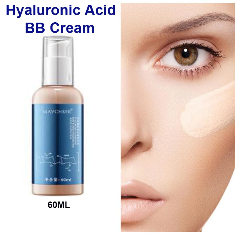 

Newest 60ML Hyaluronic Acid BB Cream Booster Starter Liquid Foundation For Brightening Whitening Hydrating Concealer Skin Glow