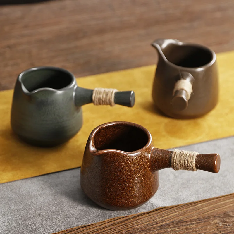 Stoneware Side Handle Fair Cup Ceramic Antique Fair Mug Tea Pot Tea Making Kung Fu Teaware Tea Pitcher Tea Funnel Accessories-0