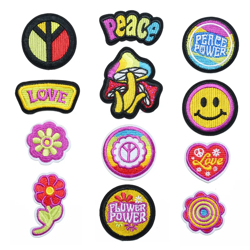 Мира и красивой блузки в цветочек смайлик нашивки на одежду с помощью утюга