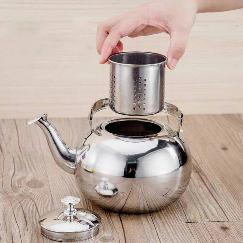 Stainless Steel Thick Teapot Handle Pot Wine with Filter Linglong Hotel Home Kettle | Дом и сад