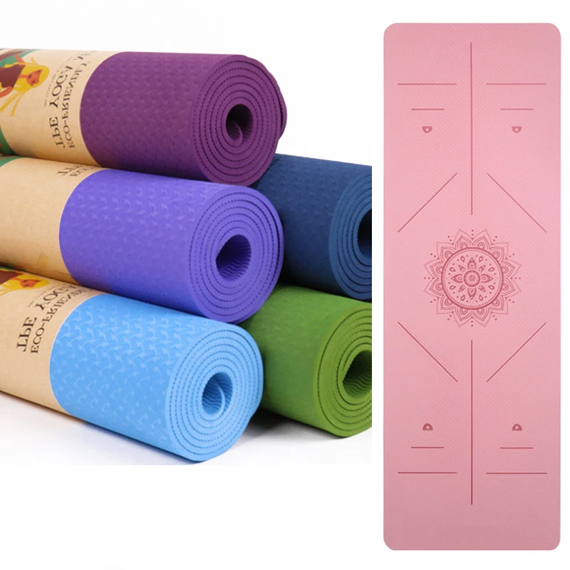 

Yoga Mat 1830*570*6mm TPE Yoga Mats Position Line Non Slip Mat Yoga Beginner Environmental Fitness Gymnastics Mats Exercise Mat