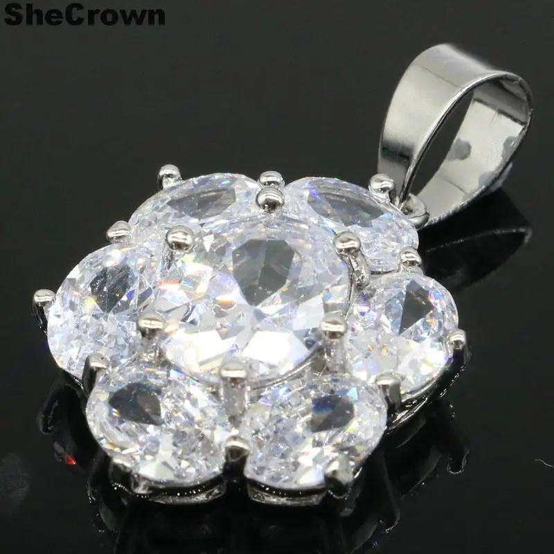 27x17 мм SheCrown 2019 Романтический белый сапфир Зеленый Перидот подарок для женщин