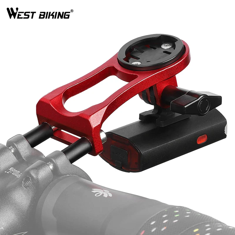 WEST BIKING велосипедный светильник-вспышка из алюминиевого сплава, передний светильник с креплением Gopro, запчасти для велосипеда, быстросъемный держатель для велосипеда и компьютера