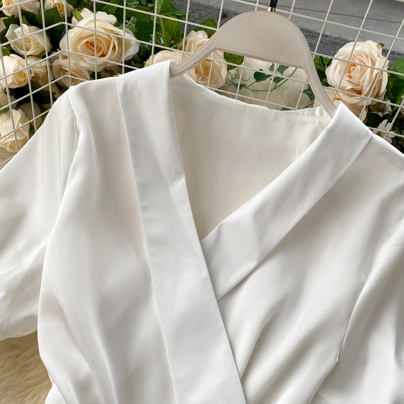 Летнее сатиновое платье 2020 новые асимметричные платья с коротким рукавом и