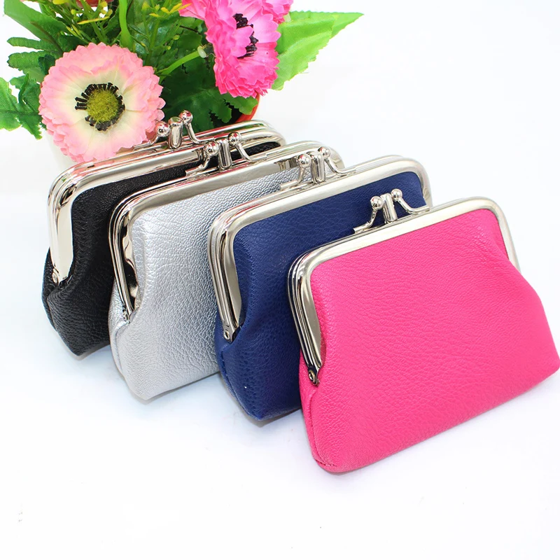 

Women's PU Leather Coin Purse Money Bag Candy Color Small Wallet Clutch Purse Cartera Lady Key Bag Mini Purse