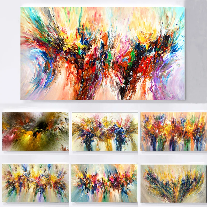 

Abstract Colorful Pictures Canvas Painting Flower Canvas Painting Wall Art Pictures Poster and Print for Living Room Home Decor