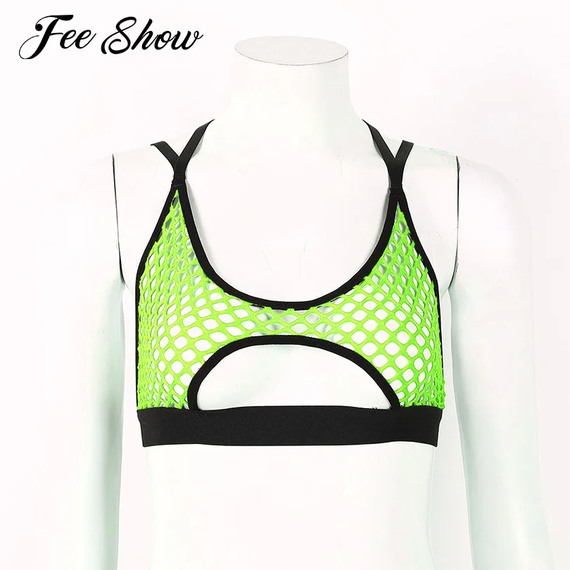 

Sexy Women See Through Hollow Out Crop Top Perspective Fishnet Vest Top Tees Bodycon Halter Spaghetti Straps Exotic Tanks Tops