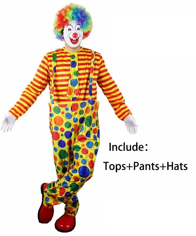 Взрослый костюм клоуна для косплея костюмы на Хэллоуин женщин и мужчин карнавала