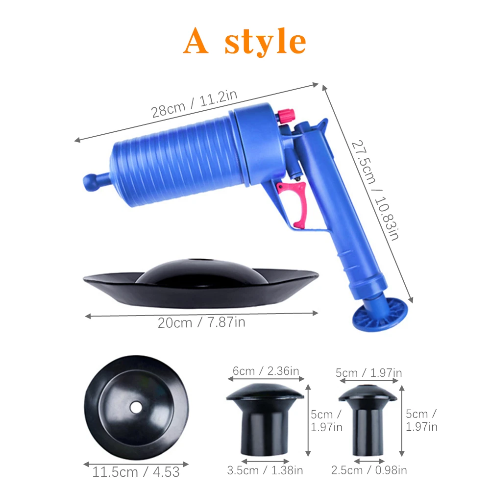 Desatascador Manual de alta presi&oacute;n, herramienta de bomba de dragado de tuber&iacute;as, desatascador de desag&uuml;e, desatascador de inodoro de ba&ntilde;o-5