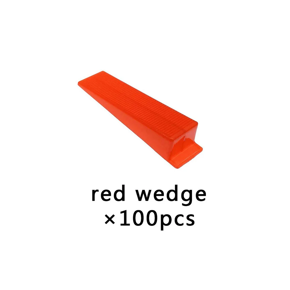 red wedge 100pcs Система выравнивания плитки для стен, инструмент для выравнивания плитки, инструменты для выравнивания плитки - Цвет: red wedge 100pcs