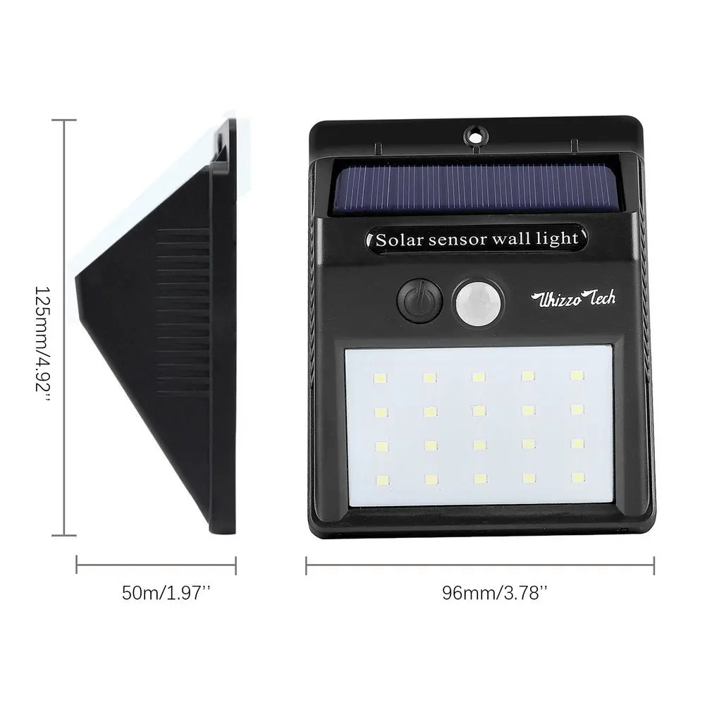 2 шт./компл. 20 светодиодный солнечный светильник s движения Сенсор настенный на