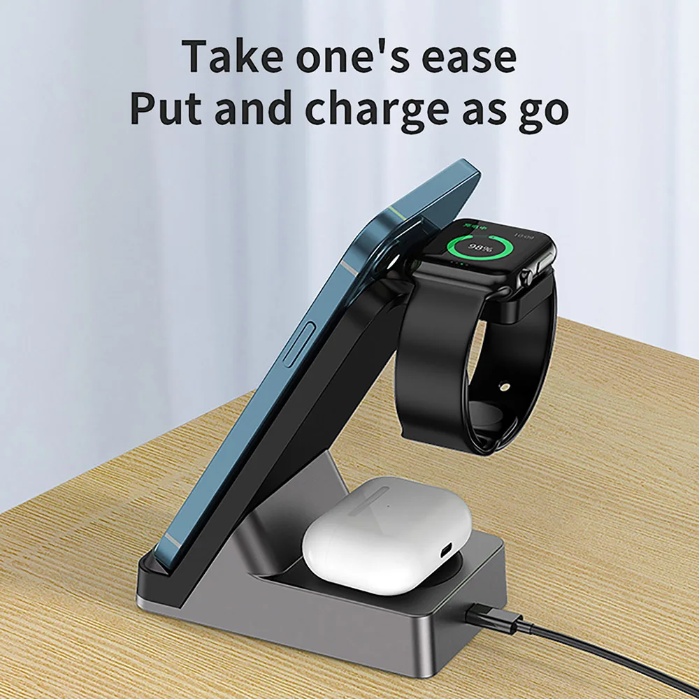 

FDGAO 3 in 1 20W Wireless Chargers Stand For iPhone 12 11 XS XR X 8 Apple Watch 6 SE Fast Charging Dock Station For Airpods Pro