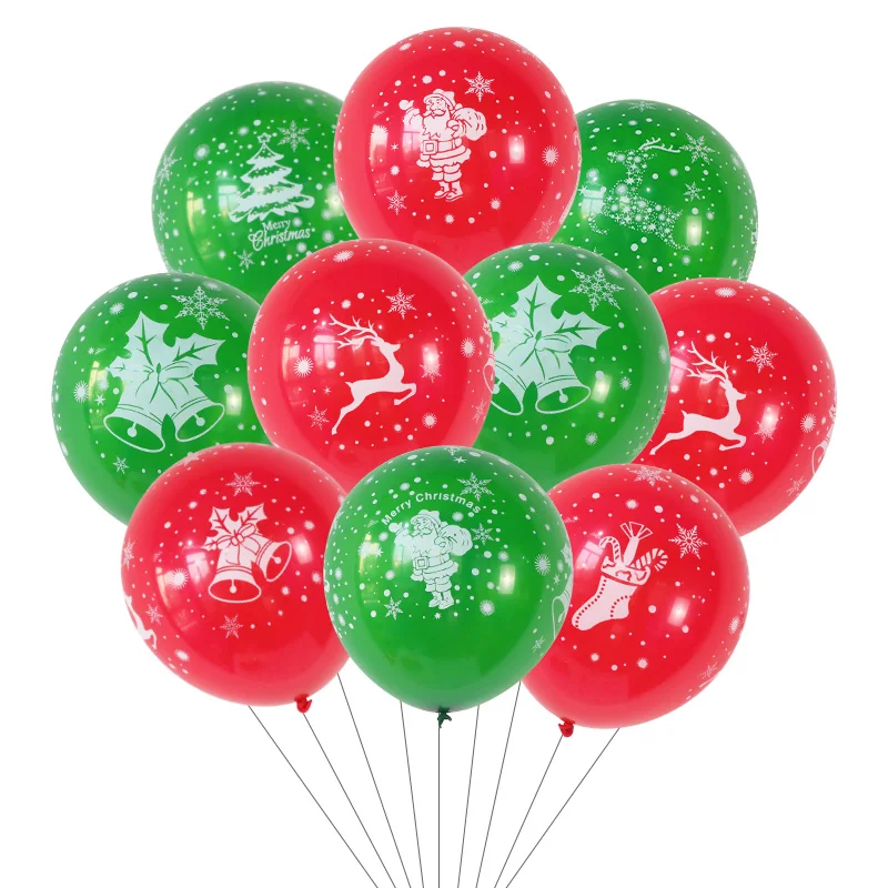 

50/100pcs 12inch Christmas Day Latex Balloon Santa Claus Christmas Tree Elk Merry Christmas Holiday Room Decoration Balloons