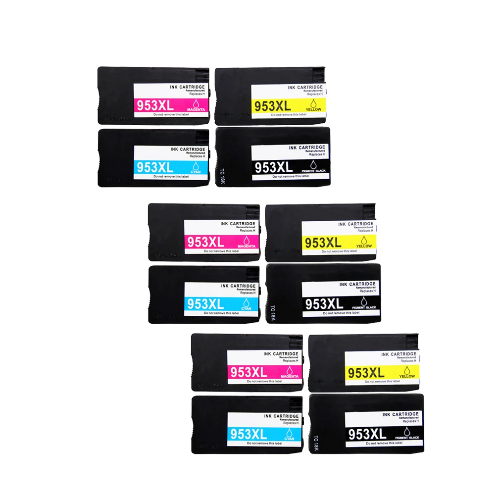 3SET 4PK совместимый чернильный картридж 953 953XL для hp pro 7740 8210 8218 8710 8715 8718 8719 8720 8725 8728 8730 8740 принтер для hp 953 - Цвет: 3SET