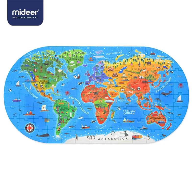 MiDeer 100 шт. пазл карта игрушки Детский головоломки для детей когнитивный раннего