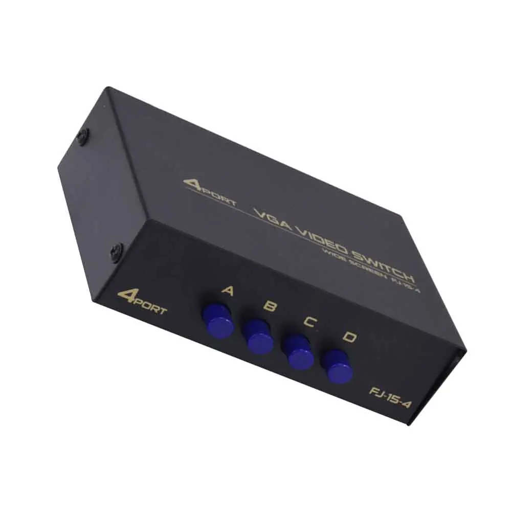 

4 Ports Plug And Play for Stable VGA Metal TV Projector For Computer KVM Switch USB 2.0 Hub Sharing Displayport Splitter Box