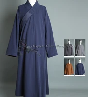 thick cotton buddhist monk dress shaolin kung fu robe tai chi uniform wing chun meditation clothes wushu suit