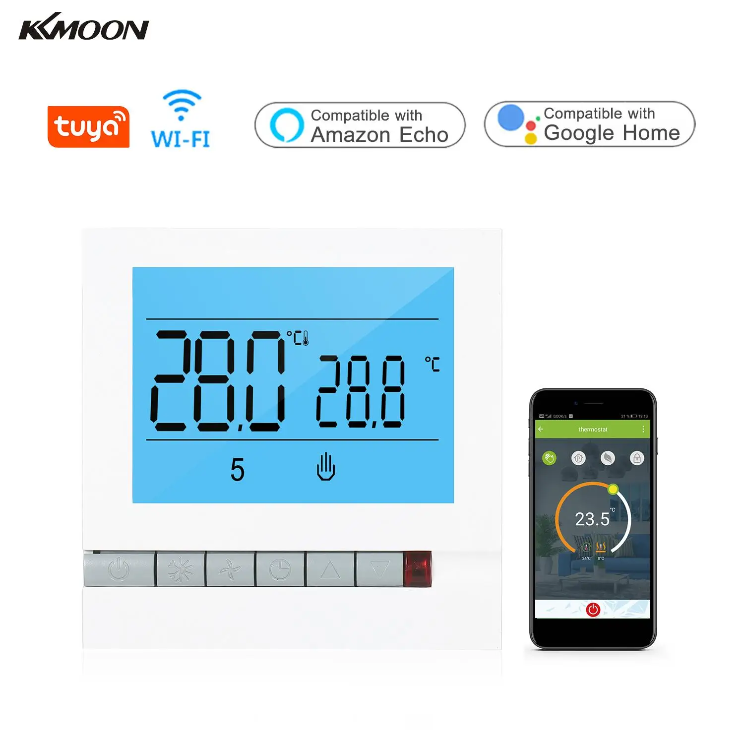 Tuya большой ЖК экран программируемый контроллер температуры WiFi умный термостат