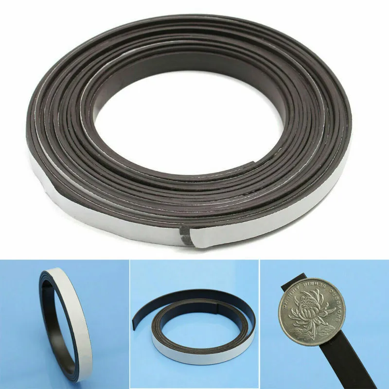 

1 Meter /5 Meter self Adhesive Flexible Soft Magnetic Strip Rubber Magnet Tape 15 x 1.5mm Rubber Magnets Tape