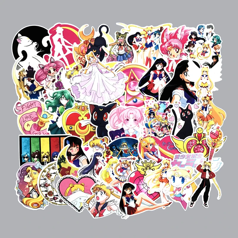 75pc Anime Cartoon Sailor Moon Printed Sticker Mobile Phone Luggage Scooter Decor Stickers Cosplay Prop Collection Boy Girl Gift |