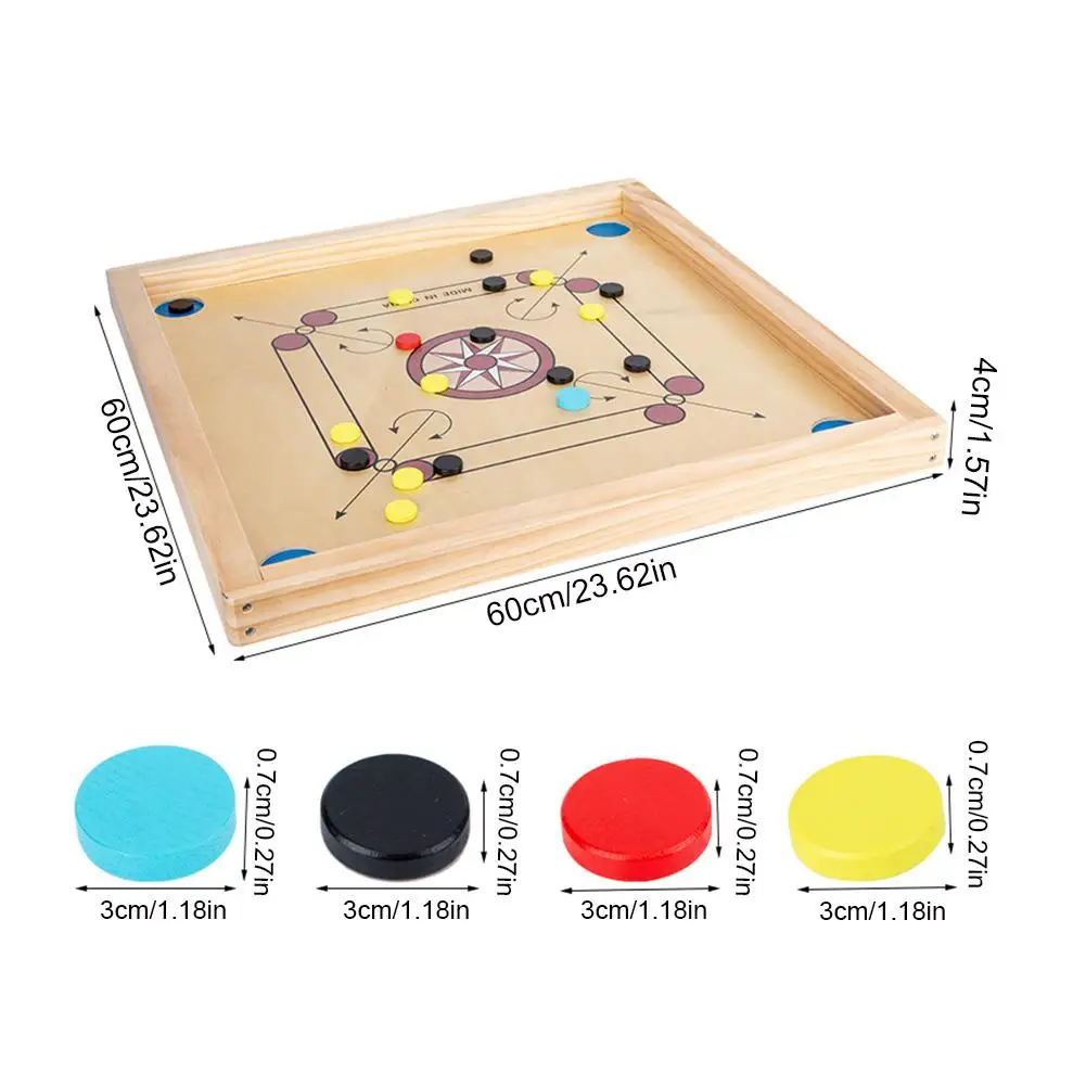 Carrom настольная игра доска круглая без заусенцев деревянная пазл для двух игроков