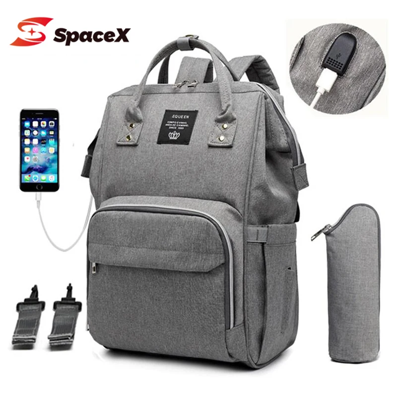 

Рюкзак для подгузников, модная Водонепроницаемая Вместительная дорожная сумка с USB-разъемом для ухода за ребенком, для мам, для влажных мам