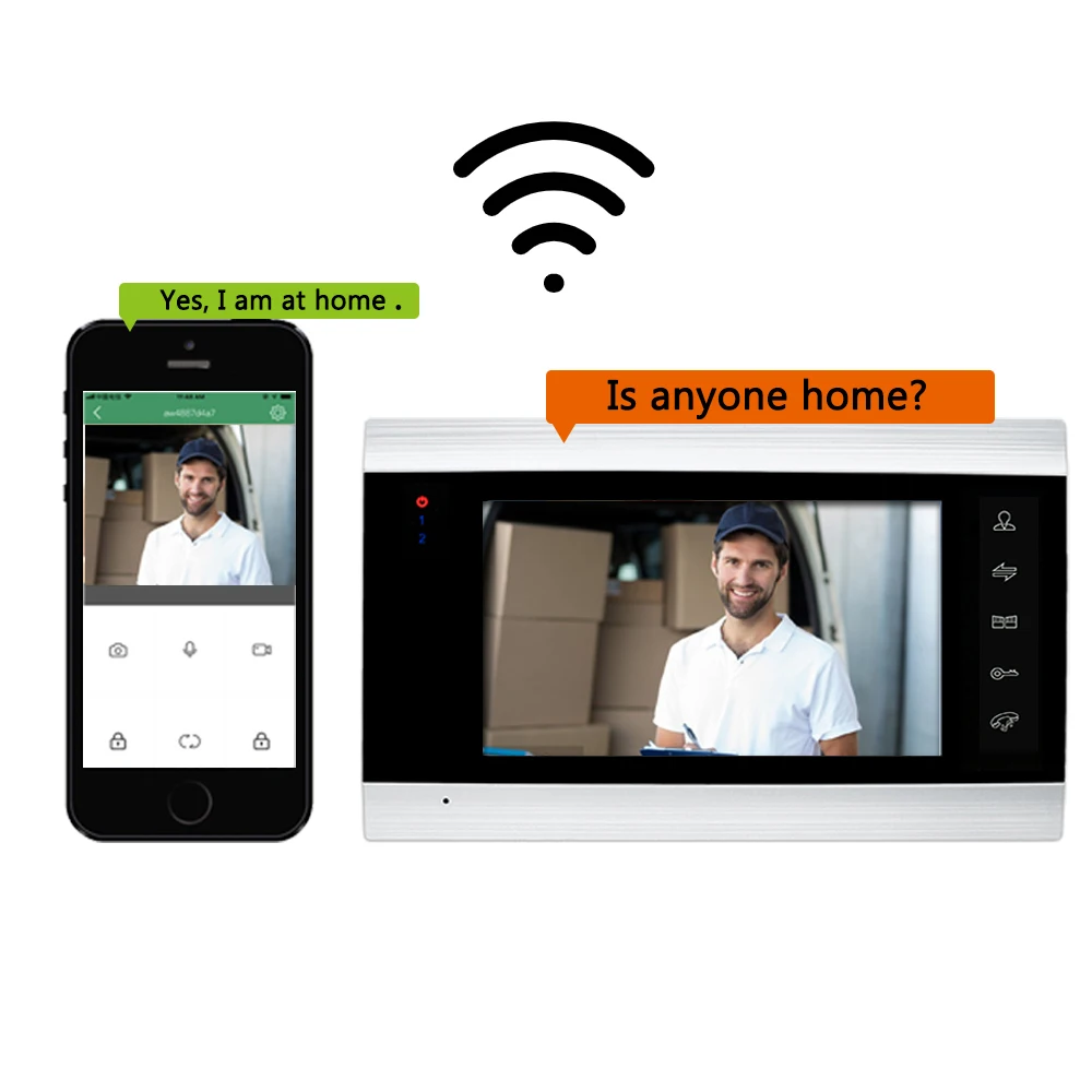Видеодомофон DragonsView с поддержкой Wi-Fi беспроводной видеодомофон монитором 7