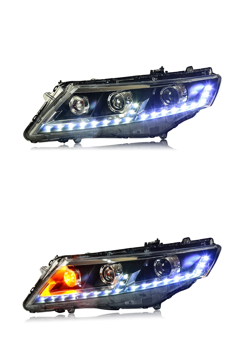 Автомобильный Стайлинг фара чехол для Honda Crosstour фары Crosstour 2010-2013 светодиодный фары DRL Объектив Двойной Луч би-ксеноновых фар, Высокопрочная конструкция