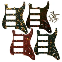 pleroo great quality parts 3 p90 strat guitar pickguard for us 11 screw holes strat 3 p90s humbucker flame pattern
