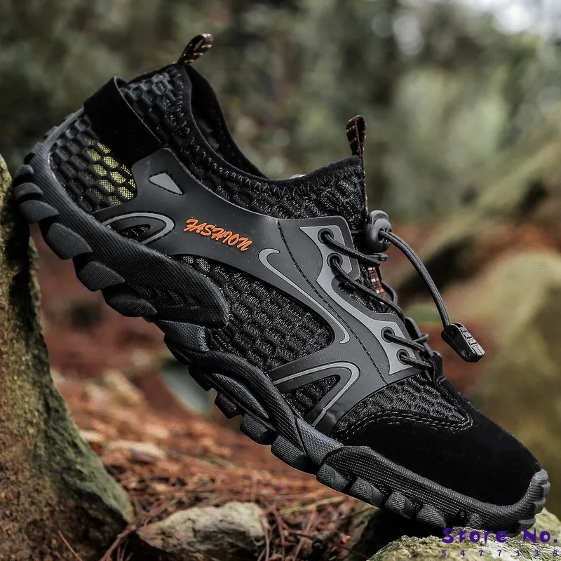 

Large Size 50 Men Outdoor Hiking Shoes Mesh Breathable Mountain Climbing Shoes Water Quick-drying Anti-slip Men Sneakers