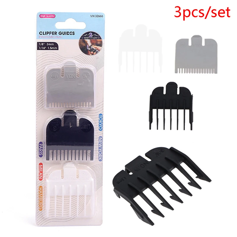 

3Pcs 1.5mm/3mm/4.5mm Universal Hair Clipper Limit Comb Guide Attachment Size Barber Replacement Whosale&Dropship